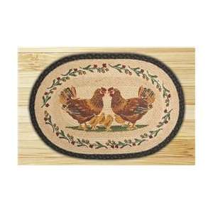    Oval Country Chicks Printed Area Rug, Braided Jute