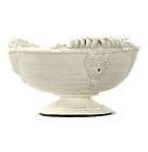 Tuscan White Ceramic Large Footed Pedestal Fruit Bowl
