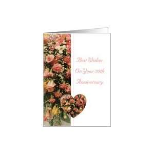  70th Wedding Anniversary Card   Flower Bouquet Card 