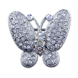    Clear Crystal Butterfly Brooches And Pins: Pugster: Jewelry