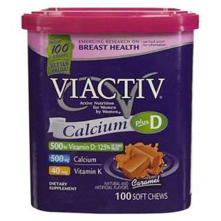 Viactiv Calcium +D Supplement Soft Chews, Caramel, 100 Count.Opens in 