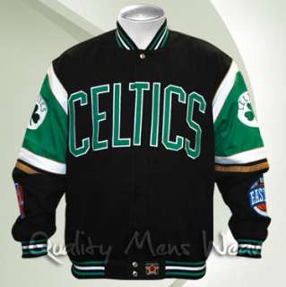 Boston Celtics Jacket XL Cotton Twill Black Green White Gold $160 NWT 
