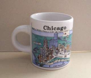 Chicago View Of The World Mini Espresso Coffee Mug WOW  