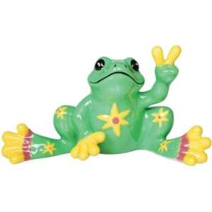 Peace Frogs 18856 LIME GREEN FLOWER MINI FROG Figurine  