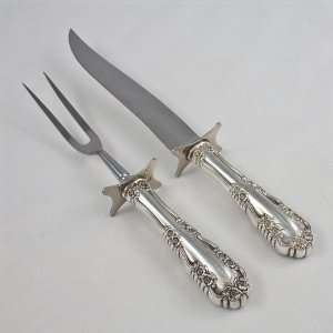   , Sterling Carving Fork & Knife, Roast Size, Guards