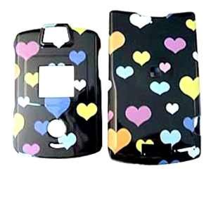   Cover   Multi Colored Hearts on Black Cell Phones & Accessories