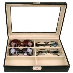   Sunglasses Storage Case Leather Box Organizer for 6 Glasses Watches