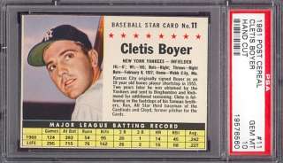 1961 Post Cereal #11 Clete Boyer Yankees PSA 10 pop 1  