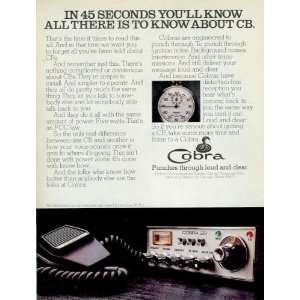  1976 Cobra CB Radio Advertisement (Black & White 