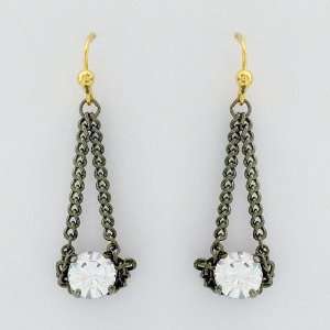  Crystal & Gunmetal Chain Earrings Sorrelli Jewelry