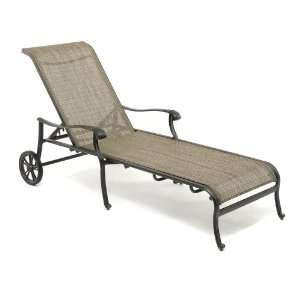   Goddard Aluminum Sling Chaise Lounge with Wheels: Patio, Lawn & Garden