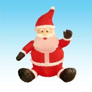  4 Foot Christmas Inflatable Sitting & Waving Santa Claus 