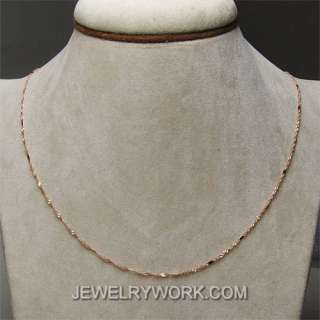 16Inch Solid 18KT Rose Gold Chain Necklace  