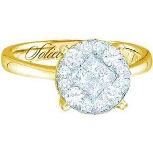 25cttw Diamond Cluster Bridal Ring ( Size 7 H I Color, I1 I2 Clarity 