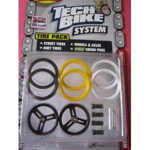 Tech Bike Accessories Tire Wheel Axle Package black/yellow/white Color 