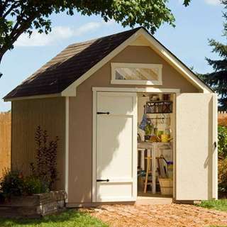New Everton 8 x 12 Wood Shed Outdoor Storage Beige Storing 740 Cubic 