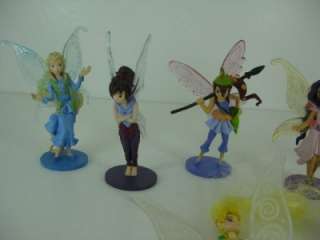 Disney Tinkerbell & Fairies Doll Figurine Set Of 7 Figures  