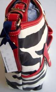Dooney and Bourke leather Zebra Medium Lucy handbag ZL385 RD NWT 