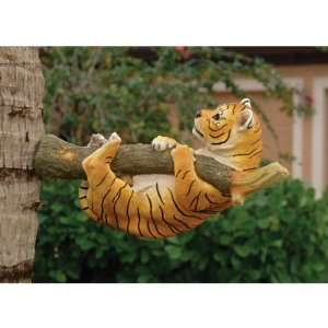    Up a Tree Tiger Cub Statue: Hanging Cub: Patio, Lawn & Garden