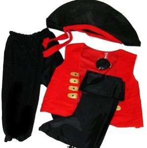Pirate Boys 5 piece Halloween Dress Up Costume Ages 3+  