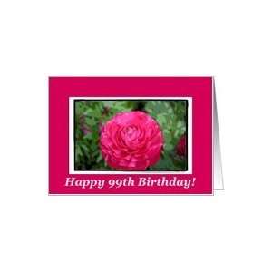  Happy 99th Birthday, Blank Pink flower Card: Toys & Games