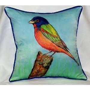  Betsy Drake HJ920 Painted Bunting Art Only Pillow 18x18 