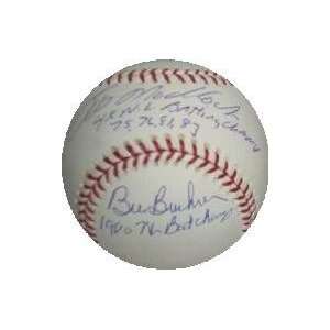 Autographed Bill Buckner Baseball   Madlock & inscribed Batting Champs 