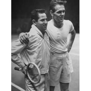 Tennis Players Bobby Riggs and Jack Kramer Posing at Madison Square 
