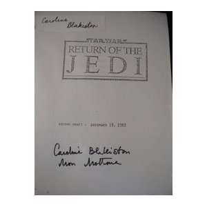 Caroline Star Wars Return of The Jedi Blakiston Autographed Script 
