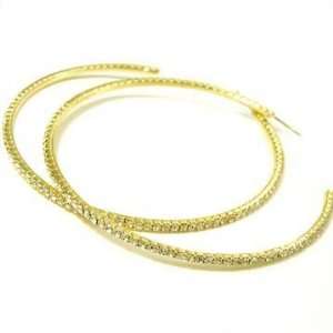   Hoop Earrings Yellow Gold Tone by Christina Collection (32T09), 3 1/4