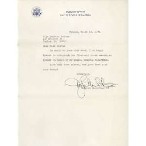 Douglas MacArthur II American Diplomat Autographed Letter
