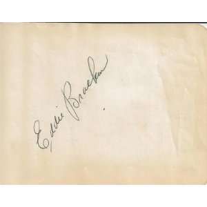  Eddie Bracken D. 2002 Hand Signed Vintage Album Page 