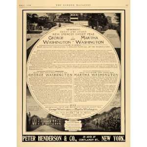 1910 Ad Peter Henderson George Washington Martha Seed   Original Print 