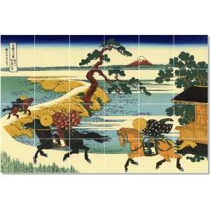 Katsushika Hokusai Ukiyo E Tile Mural Floor Design  24x36 