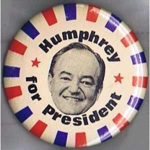 Hubert Humphrey 1968 3.5 inch button