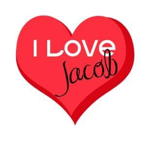  I Love Jacob Heart Temporary Tattoo Pack   6 Tats per Pack 