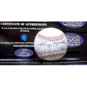  Johnny Kucks Autographed Ball   inscribed Last Pitch To 