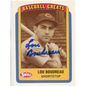 Lou Boudreau Autographed/Signed 1990 Swell Card