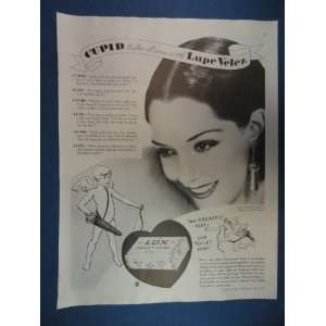   Orinigal 1934 Vintage Magazine Art.Cupid talks it over with Lupe Velez