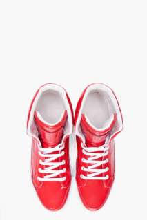 Marc Jacobs Red Patent Leather High Tops for men  SSENSE