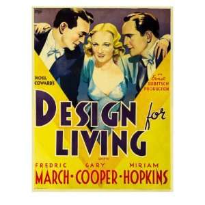Design for Living, Gary Cooper, Miriam Hopkins, Fredric March, 1933 