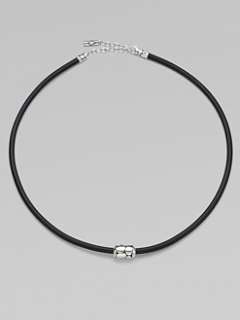 John Hardy   Silver Bead & Rubber Cord Necklace