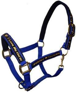 LOVE MY HORSE Halter Neoprene Lined Color PURPLE Horse Tack  