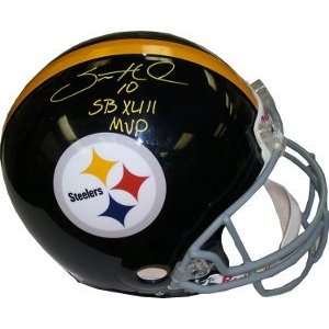 Santonio Holmes Autographed Helmet   Pittsburgh Proline TB SB XLIII 