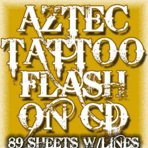 TATTOO FLASH AZTEC 89 SHEETS W/LINES   VERY NICE  