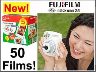 50 films + 1 Fuji Instax camera mini 25 instant New  