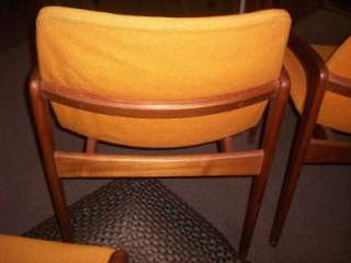 Kai Kristiansen Teak Dining Chairs Original Orange very sturdy great 
