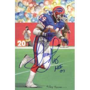 Thurman Thomas Autographed Buffalo Bills Goal Line Art Card