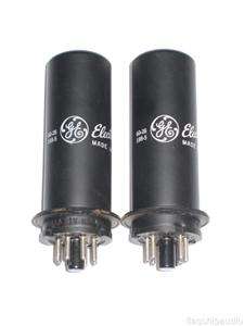 Matched Pair General Electric GE 6L6 Metal Can Power Tubes  