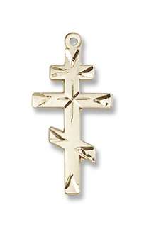 Gold Filled Orthodox Cross Pendant Jesus Necklace Medal  